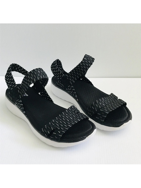 Skechers Shoes - Skechers Counterpart Breeze Beatbox Womens Sandals Memory Foam Blk Metallic 10